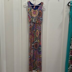 Maxi Dress Hot Pink Pattern Women’s size Small